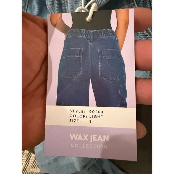Wax Collection Skater Jeans Light Blue Denim Loose Fit Cargo Sz Small Skater Y2K - Picture 4 of 9